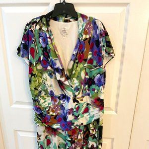 Colorful sleeveless dress in size 24 by Suzi Chin for Maggy London